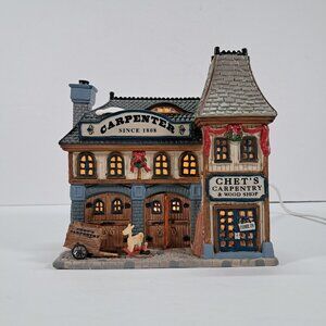 Lemax Lighted House 2000 Chets Carpentry Woodshop 05459 Light and Box included